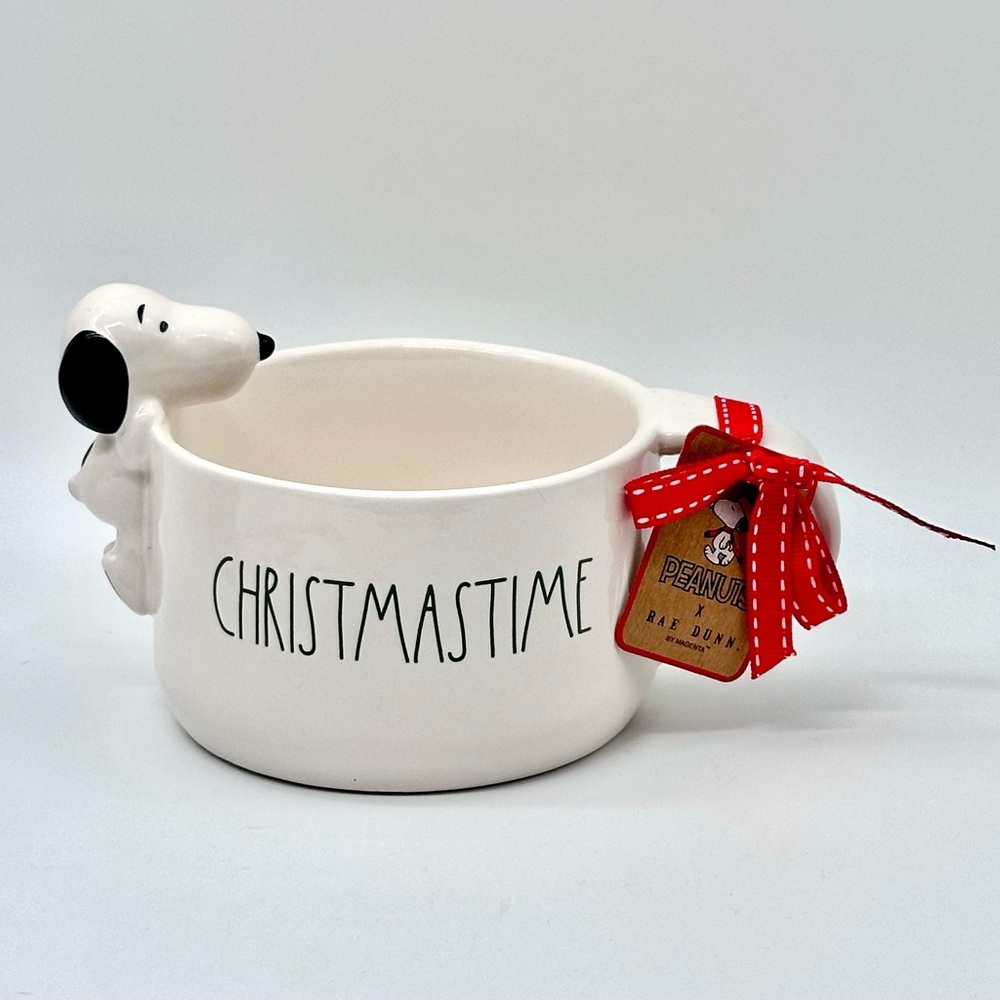 Rae Dunn x Peanuts CHRISTMASTIME Ceramic Soup Bowl with Handle 6”